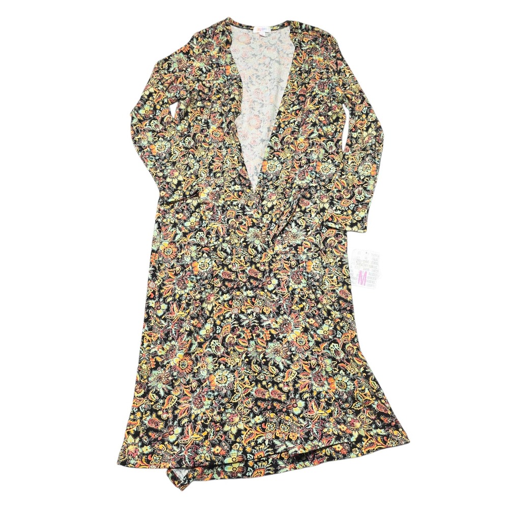 NEW LuLaRoe Sarah Duster Cardigan Medium‎ Floral Paisley Print Knit Open Front